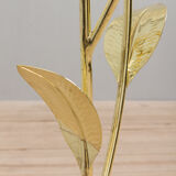 Italian floral brass floor lamp, 1970-80s