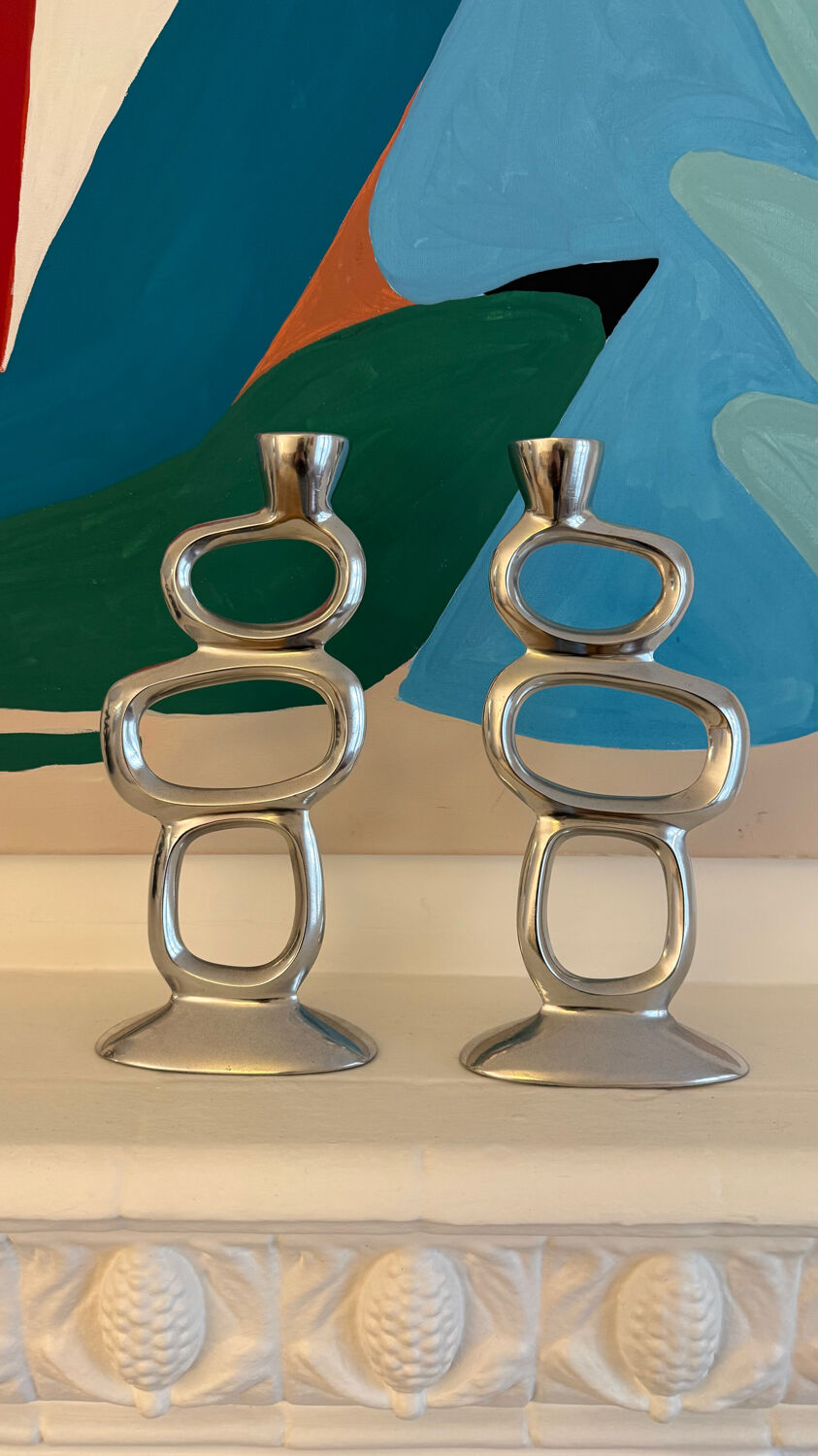 Set of 2 Circle candle holders by Matthew Hilton