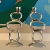 Set of 2 Circle candle holders by Matthew Hilton