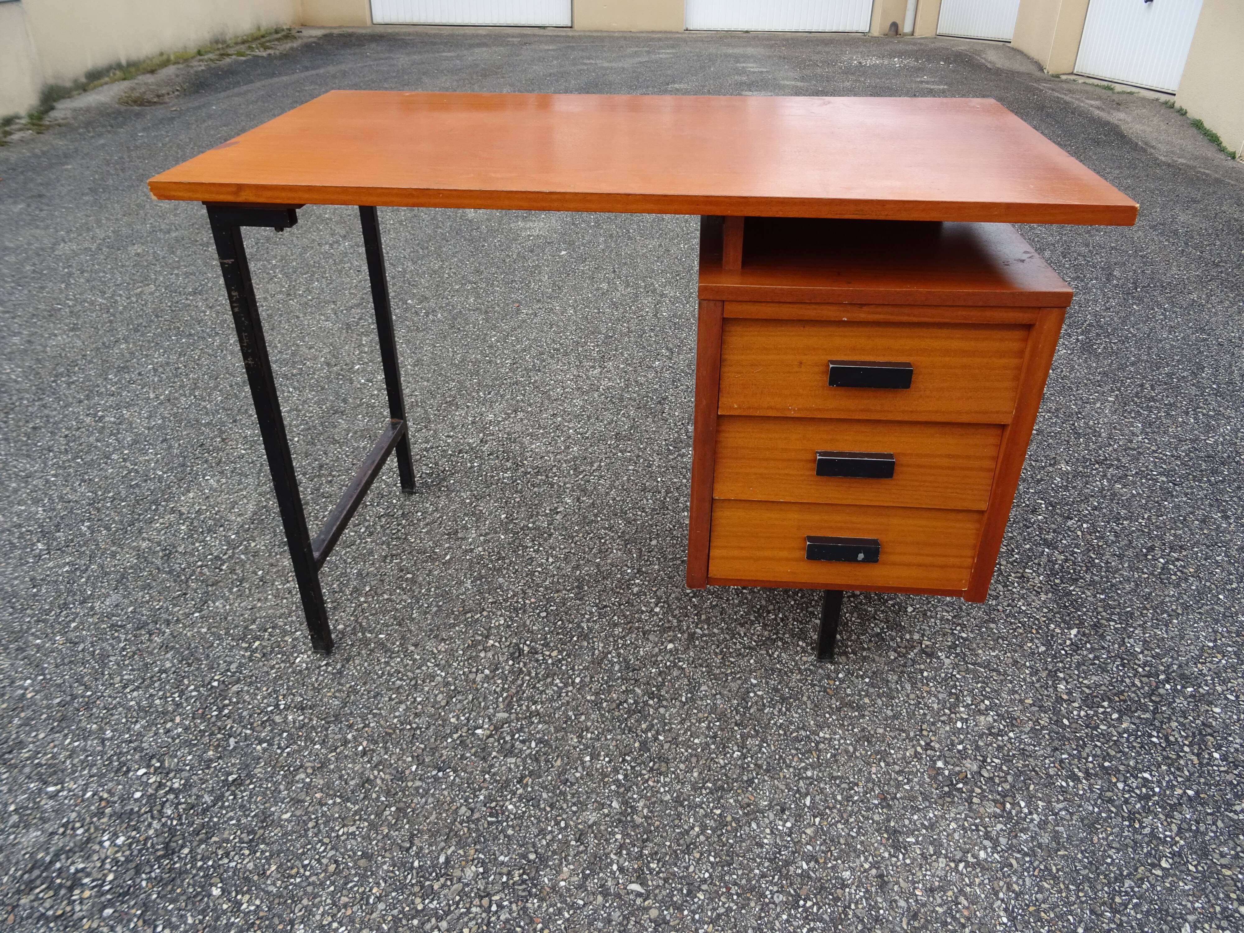 Vintage wood metal desk from the 60s