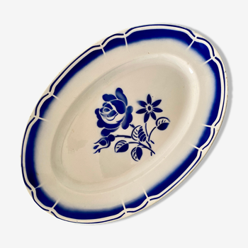 Ravier vintage motif fleurs bleues