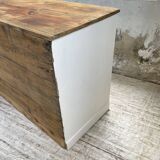 Meuble de métier enfilade patine blanche