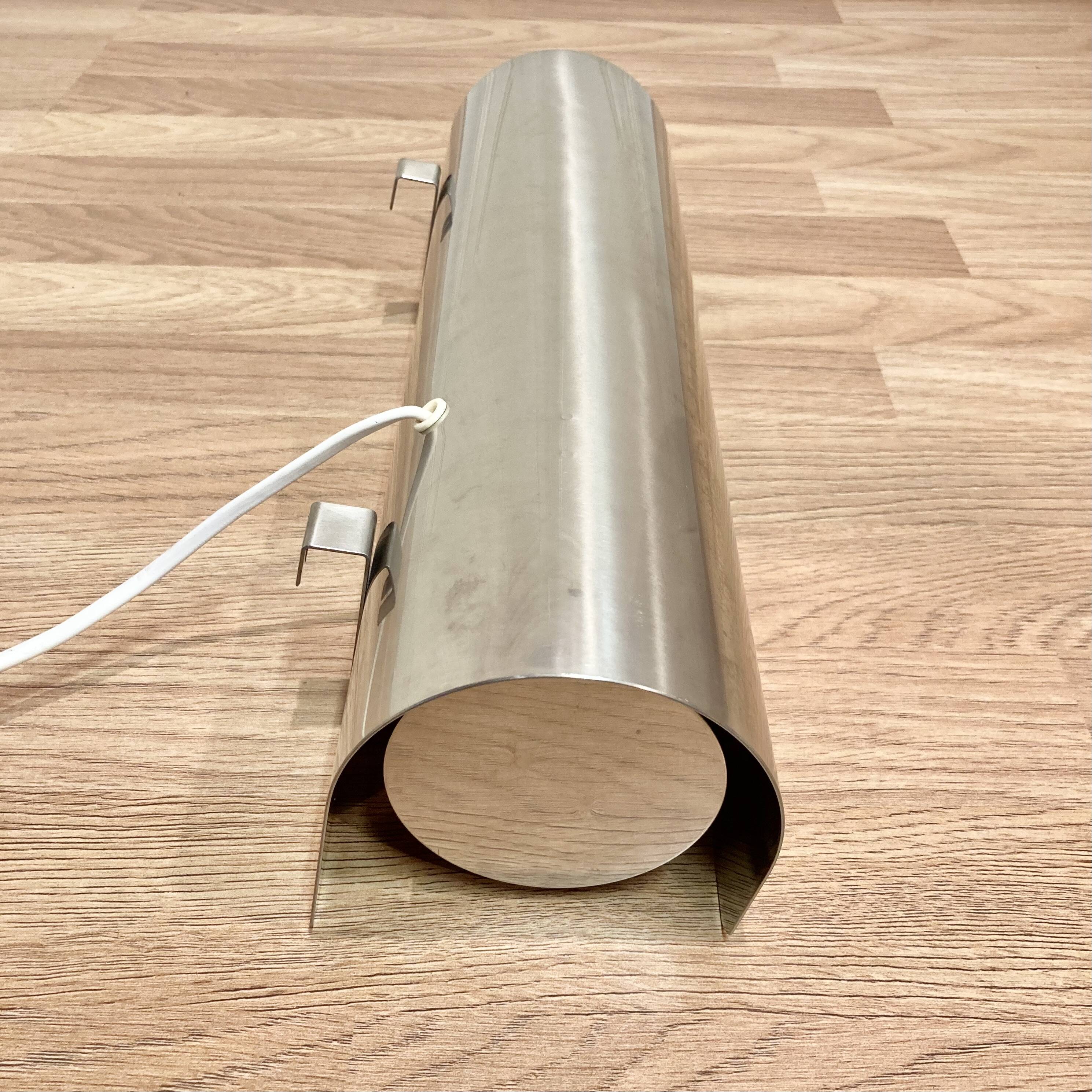LARGE STEEL WALL LIGHT SCANDINAVIAN DESIGN 1970.