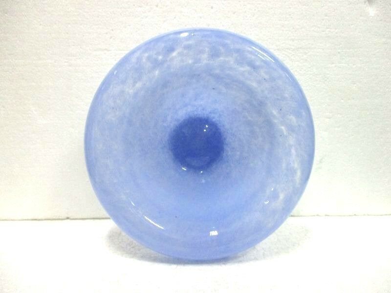 Empty pocket cup blue glass