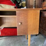 Vintage 1950s desk in light wood – compass base