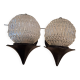 pair of transparent ball appliques