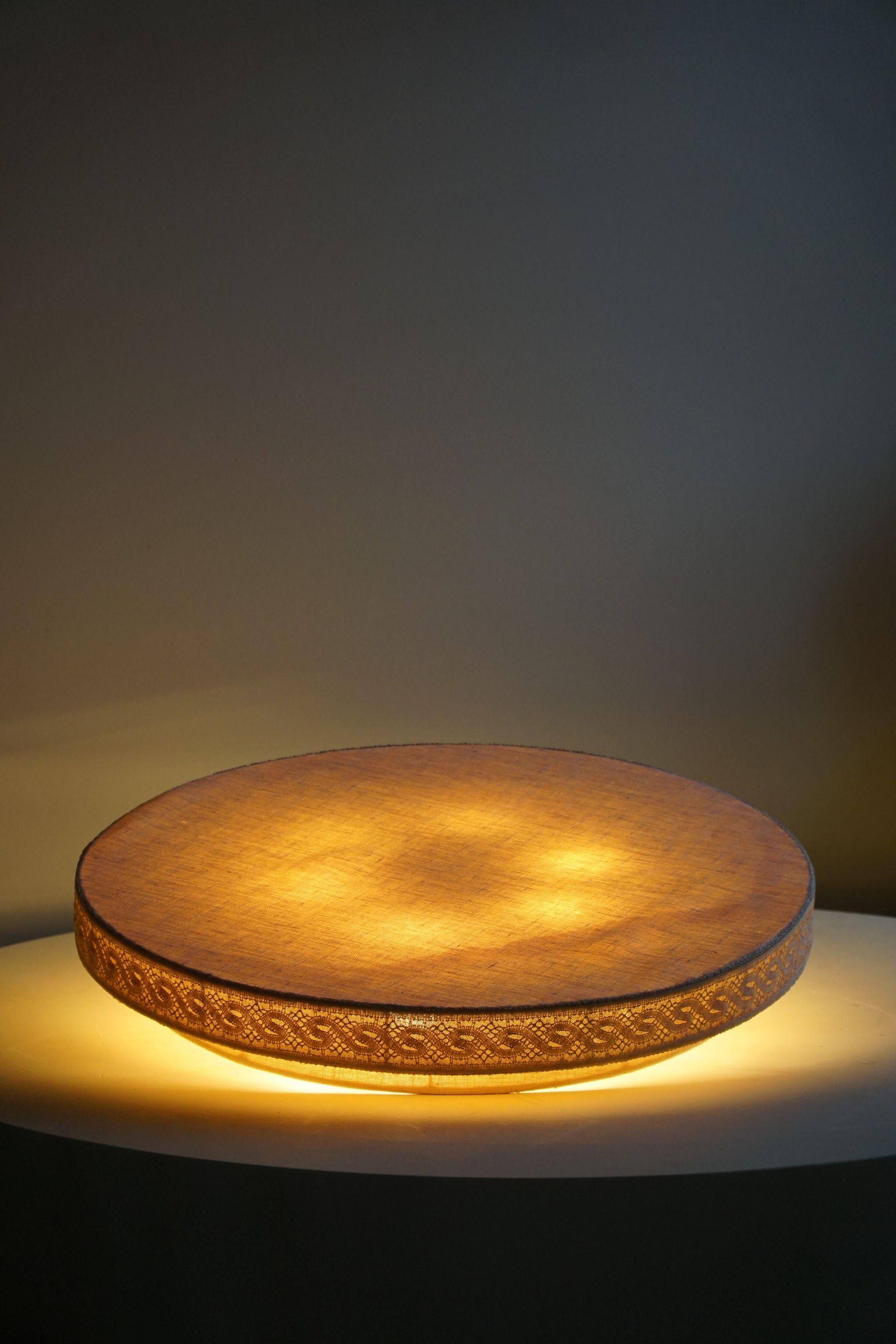 Mid-century Scandinavian Swedish, Ceiling light / Wall sconce in linen, 1950s