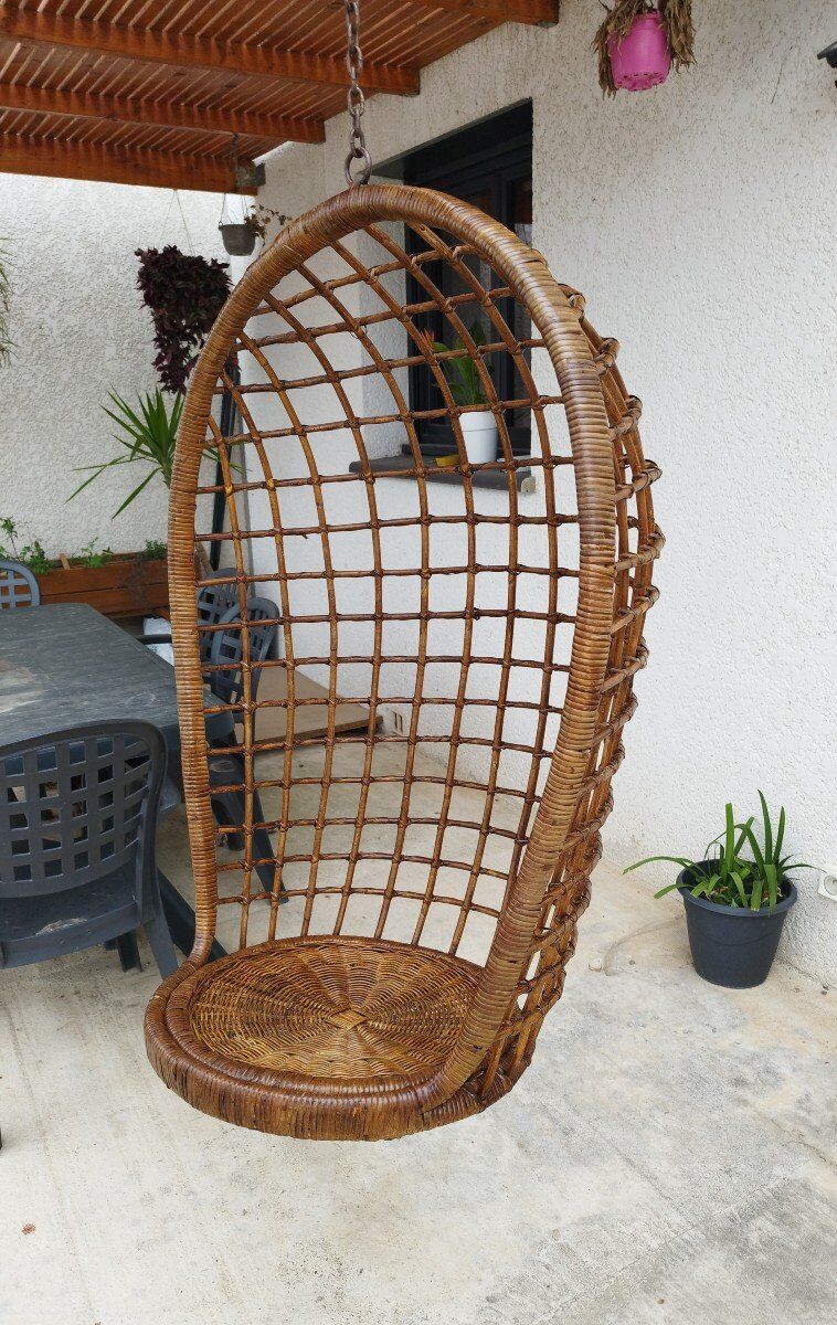 Swing hanging armchair osier rattan