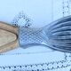 Planche a decouper  poisson bois presentoir plat decoupe saumon 89 cm