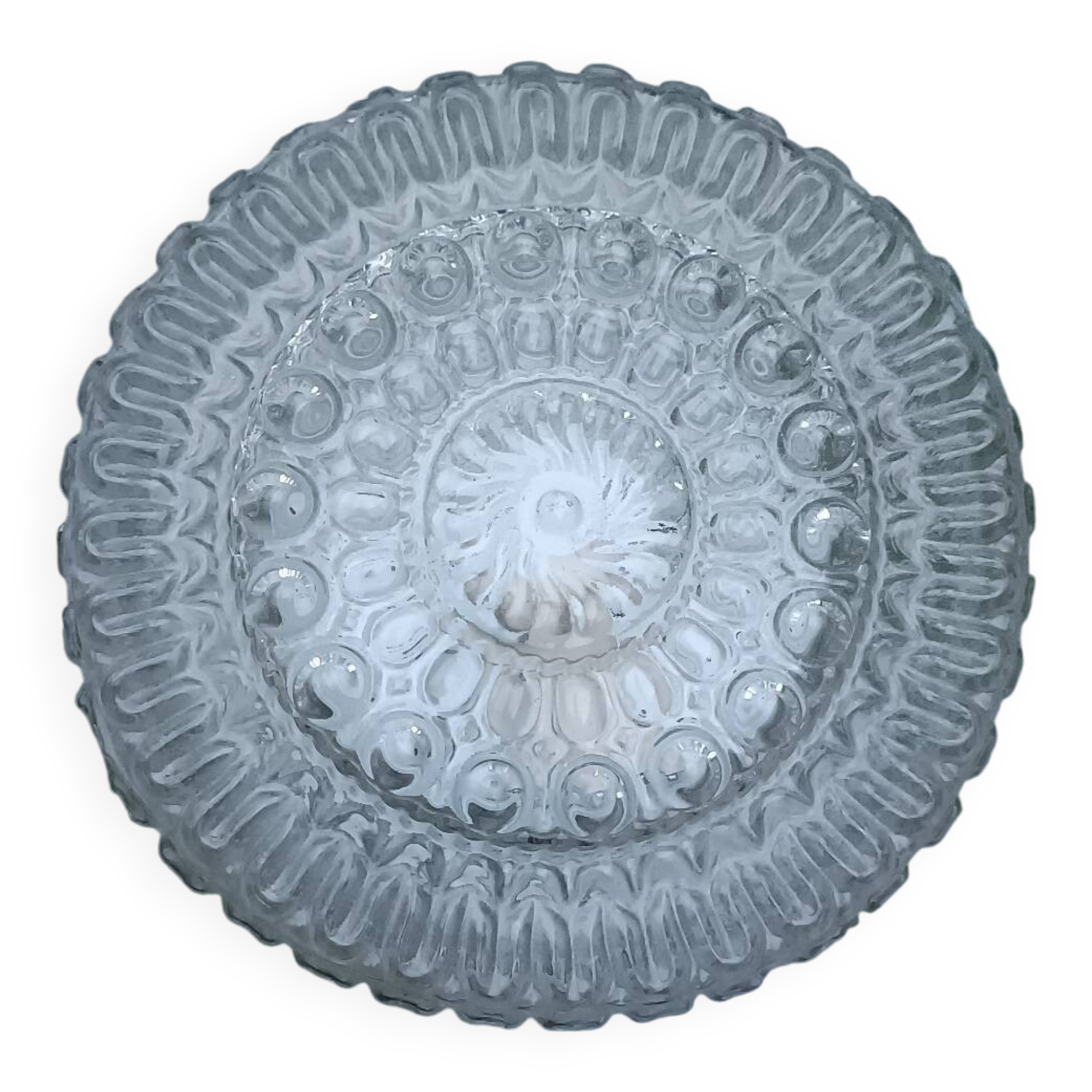Plafonnier, applique vintage en verre moulé