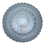 Plafonnier, applique vintage en verre moulé