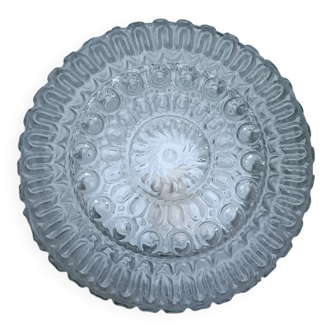 Plafonnier, applique vintage en verre moulé