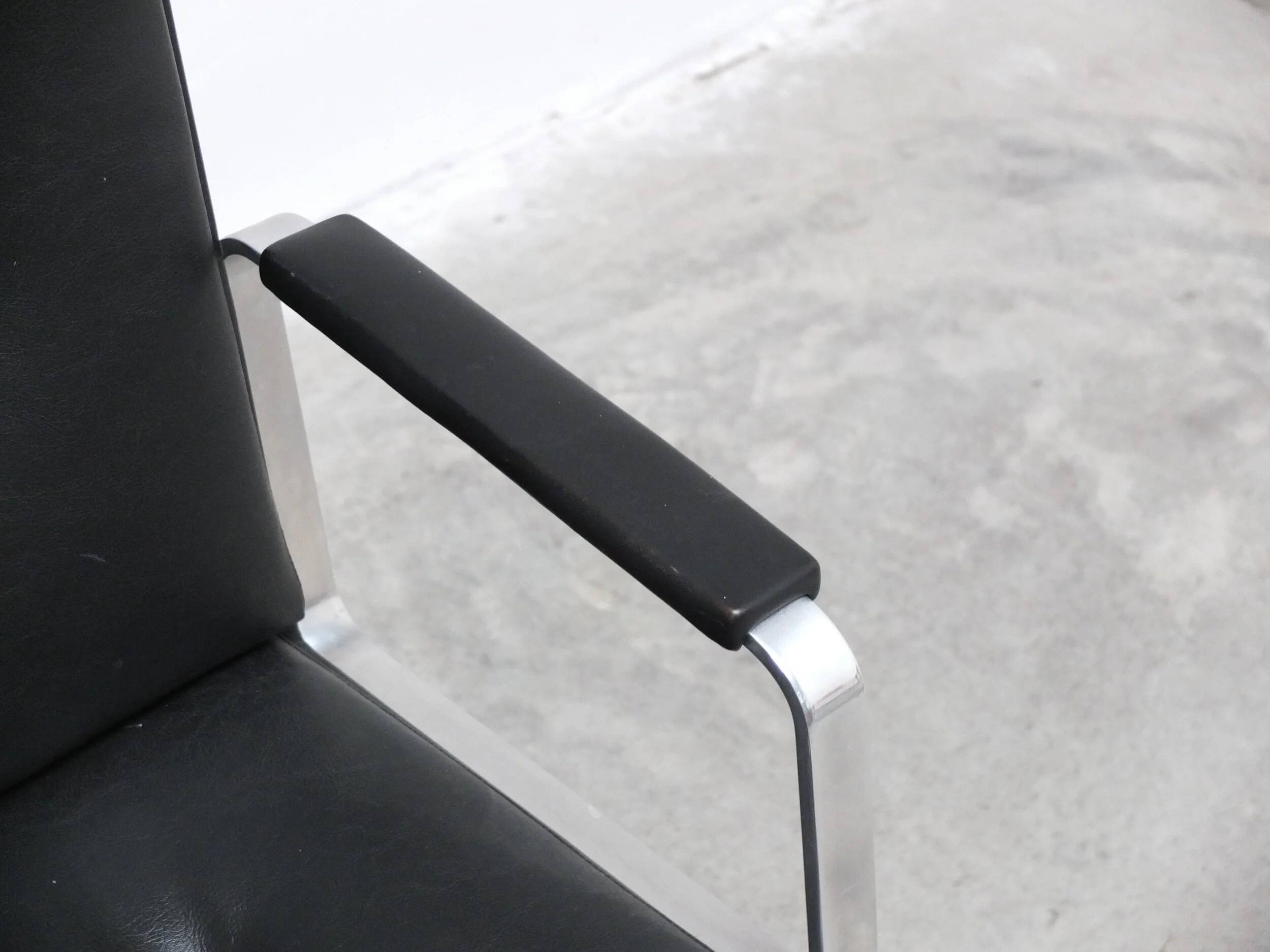 Executive leather armchair by Egon Eiermann for Wilde + Spieth, 1960s