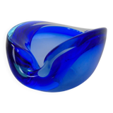 Blue Sommerso Murano Glass Ashtray, Italy, 1960s