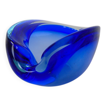 Blue Sommerso Murano Glass Ashtray, Italy, 1960s