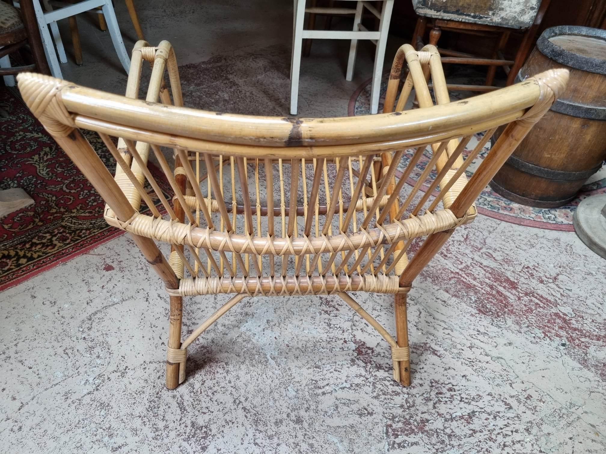 Antique rattan armchair