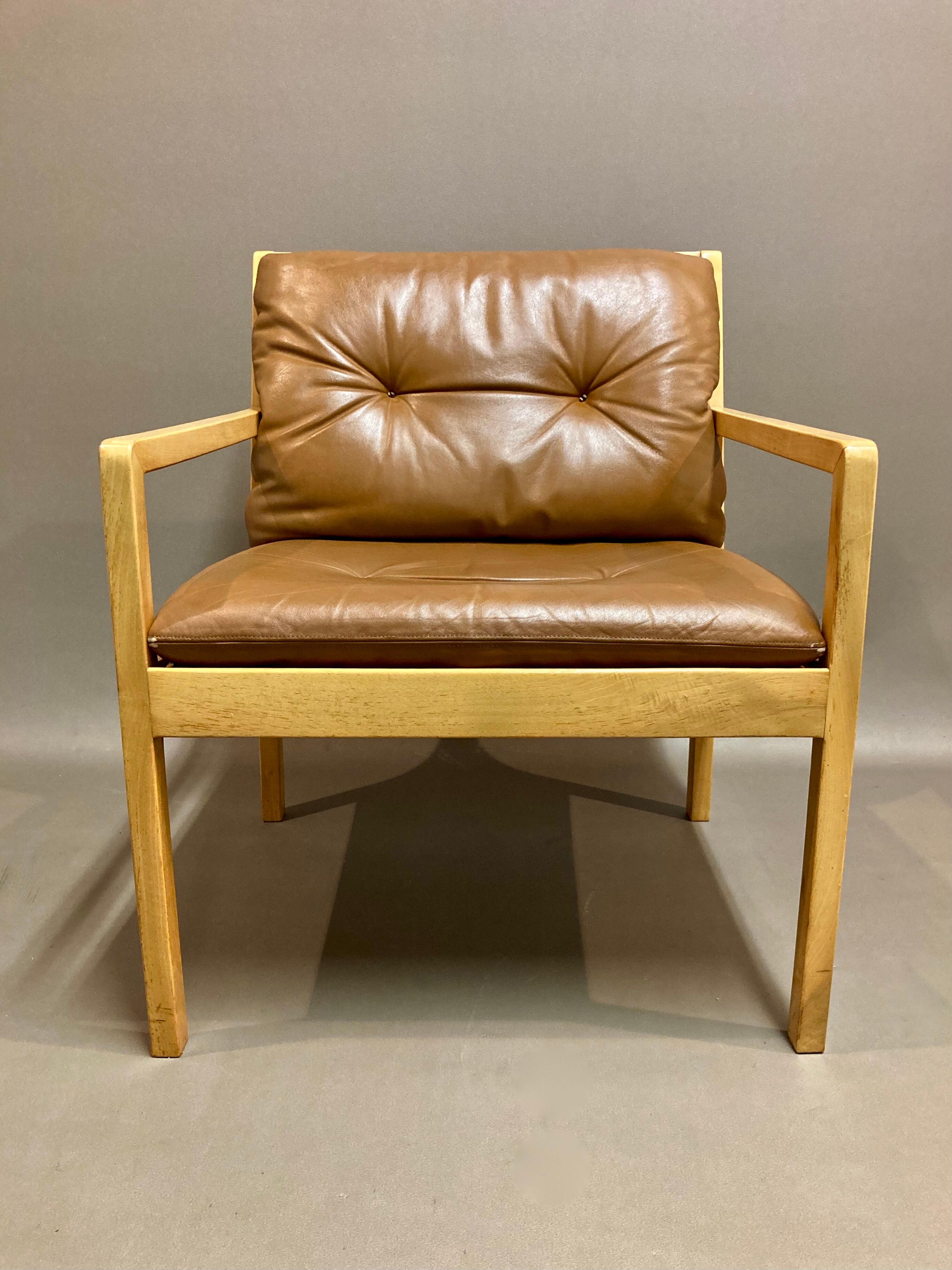 Scandinavian design leather armchair "Bernt Petersen" 1960