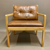 Scandinavian design leather armchair "Bernt Petersen" 1960