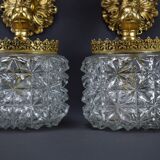Pair of wall lamps Vintage Dauphin Brass Bathroom
