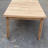 Renovated extendable farmhouse dining table in solid oak from the 19th century, 250-350.