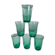 Lot de 6 verres à eau vert années 70