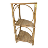 Vintage rattan corner shelf