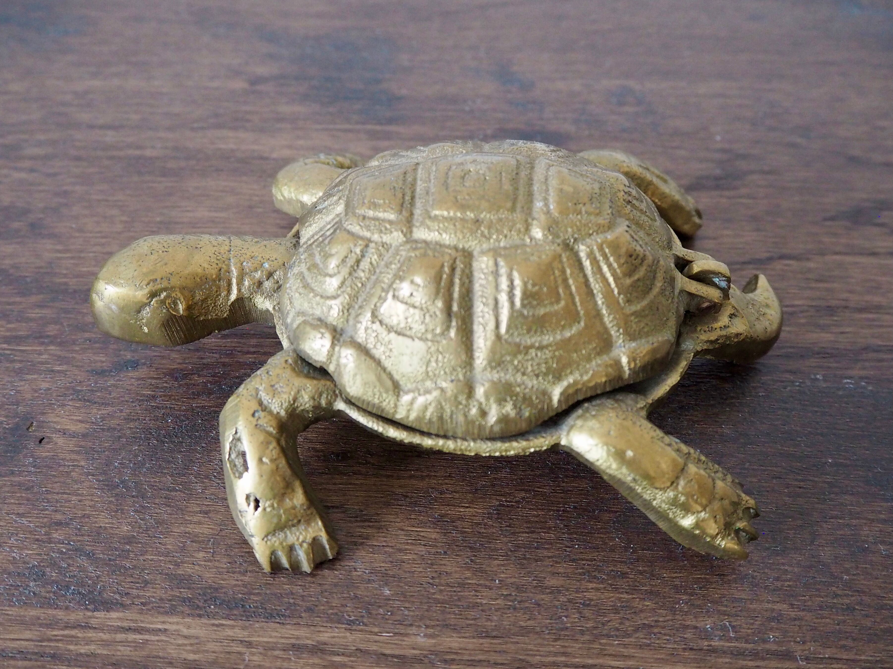 Brass turtle ashtray