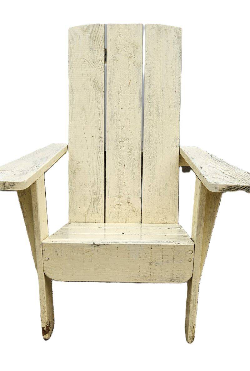 Pair of antique painted wooden garden chairs