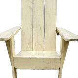 Pair of antique painted wooden garden chairs