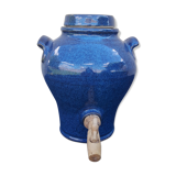 Blue enamelled sandstone vinaigrier 3 L H 26 cm