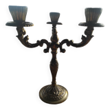 Sculpted candle holder with 3 bronze branches