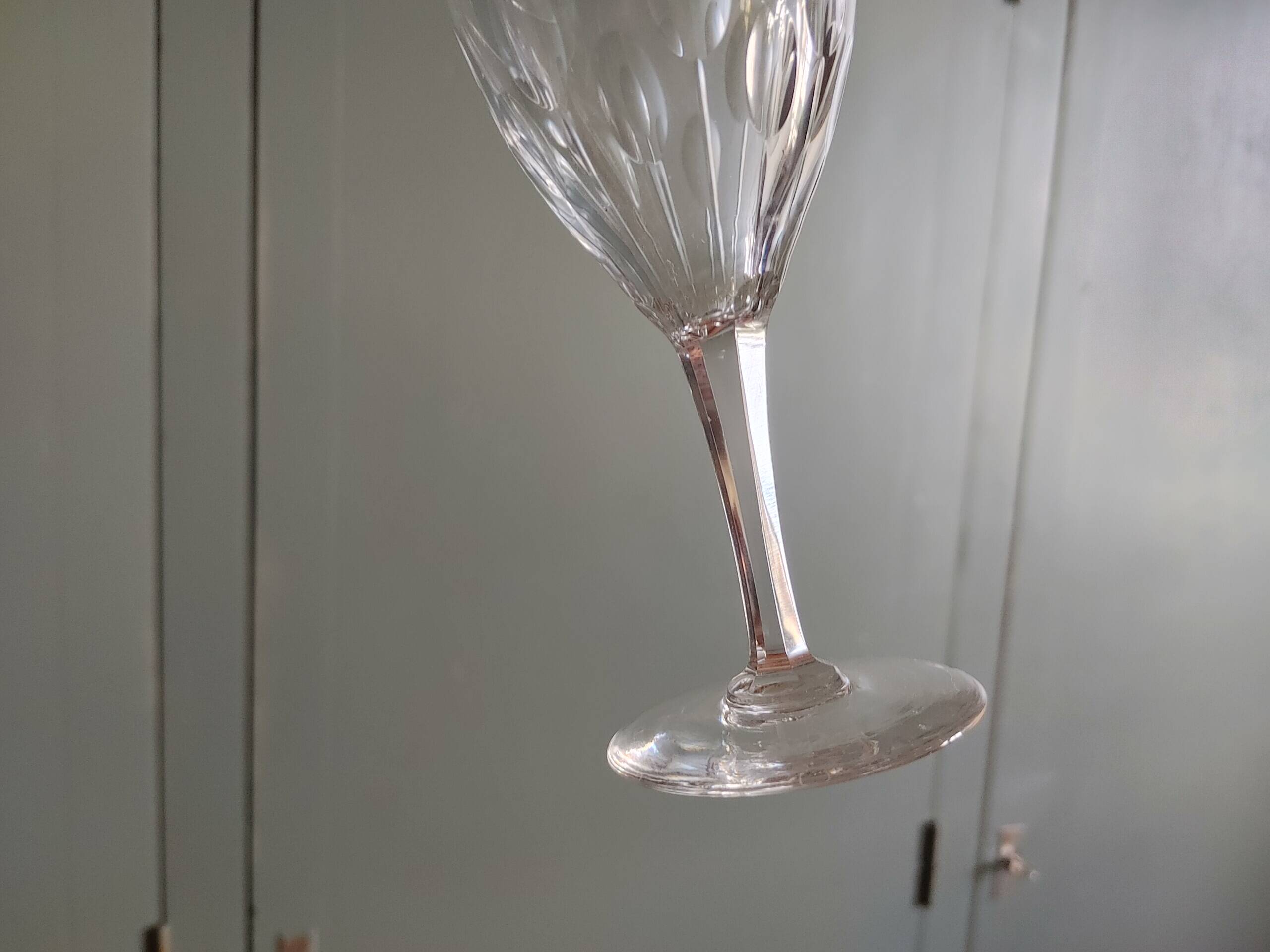 10 verres à vin blanc / porto cristal taillé val saint-lambert service nestor hauteur 12,5 cm