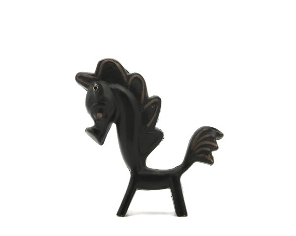 Sculpture cheval stylisé en bronze, années 50