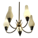 Swedish designer, chandelier, brass, glass, Sweden, 1950s
