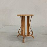 Bamboo and rattan pedestal table
