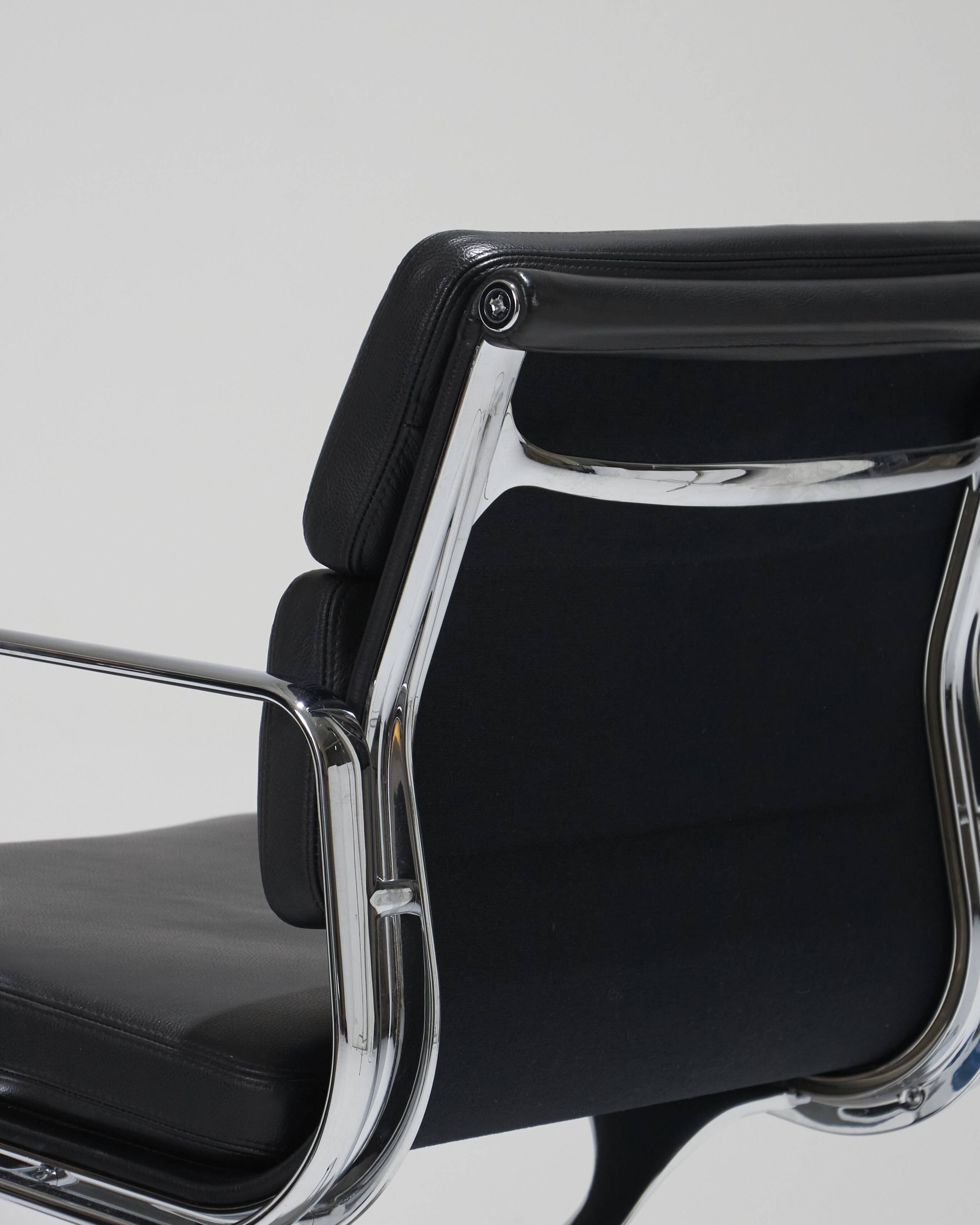CHARLES EAMES "SOFT PAD EA 208" LEATHER ARMCHAIR, 1960s