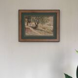 Russian school, Village on the Don. Watercolour.