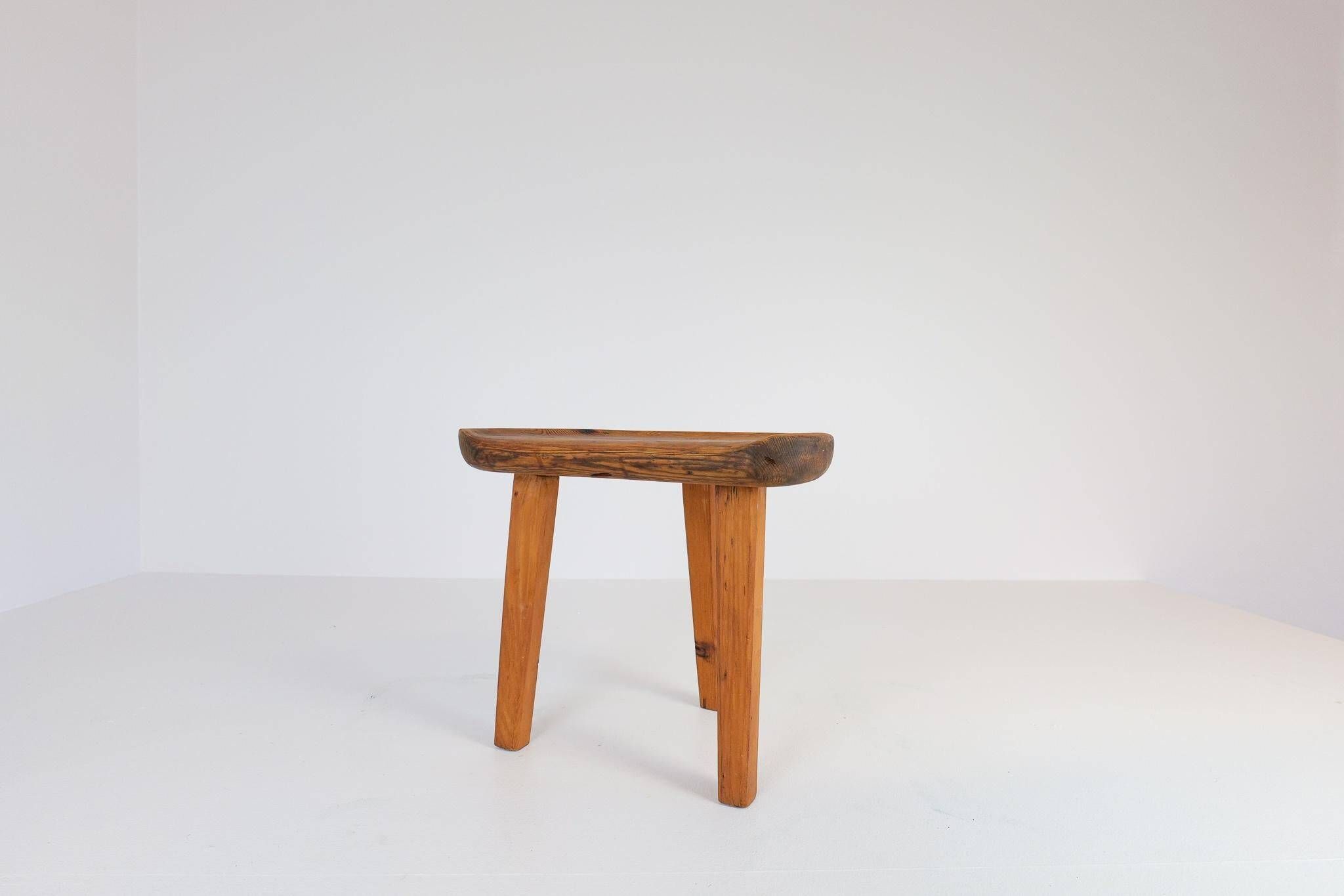 Tabouret suédois en pin, années 1960