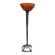 Large Art Deco Red Stained Glass Floor Lamp