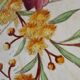 Plat Terre de fer Longchamp. Fin 19ème. Décor de fleurs