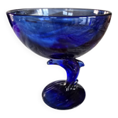 Coupe vintage La Rochère bleu cobalt sur pied