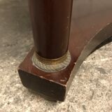 Side table tripod Empire style in solid mahogany and grey marble tray