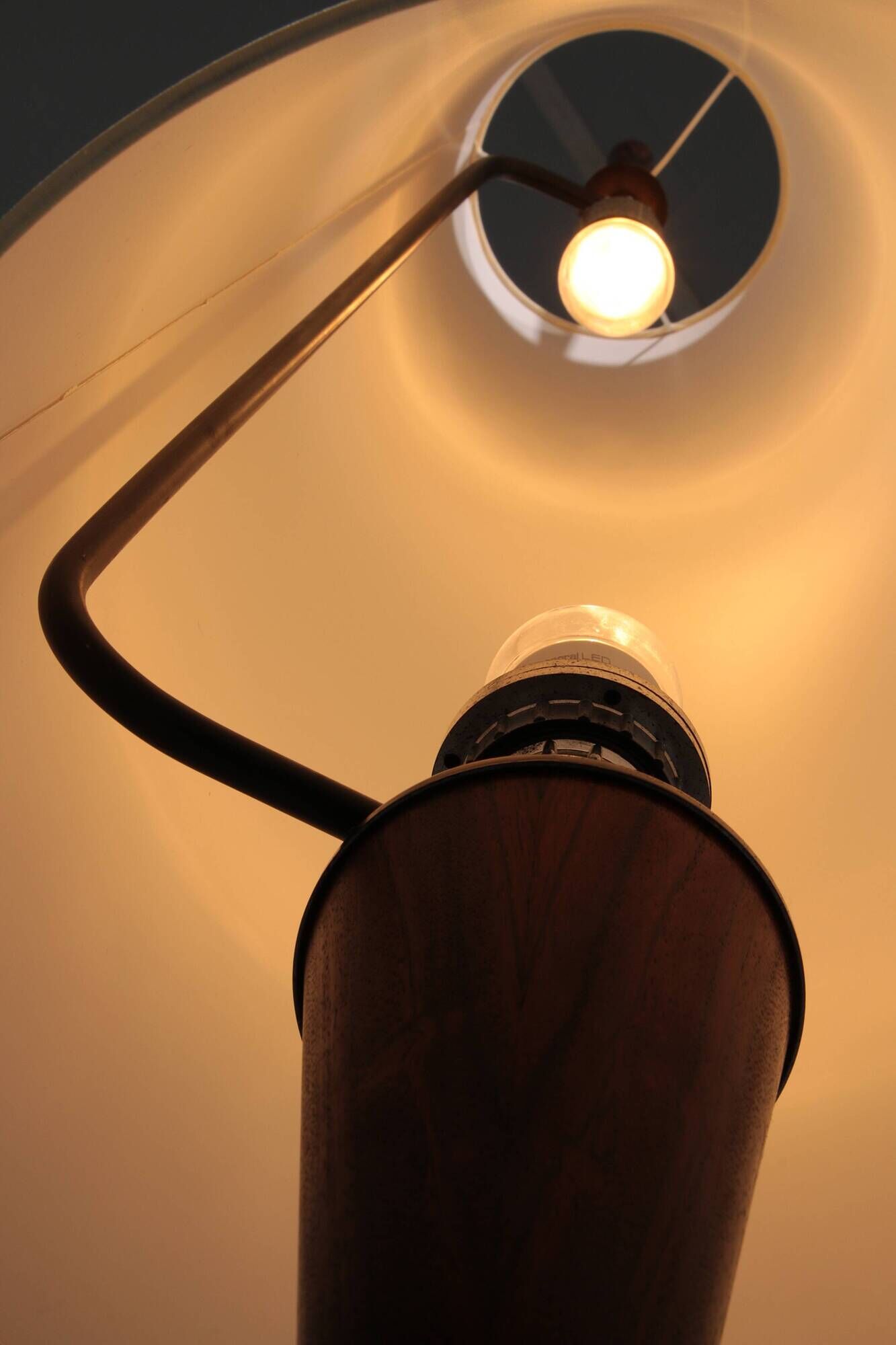 Vintage teak floor lamp with fabric shade from Parker Knoll, 1960s