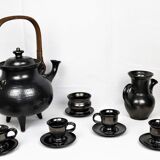 Jean Marais Tea Service, black ceramic 1980
