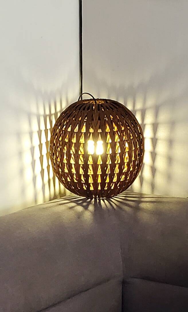Vintage wicker pendant light