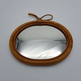 Vintage mirror apple-shaped in bamboo - 32cm
