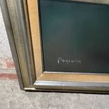 Painting "Nude at the traffic sign" Belgian Pop Art, MACKOWIAK ERWIN, oil on canvas, ca 1975