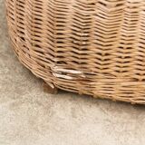 Old wicker bottle holder basket