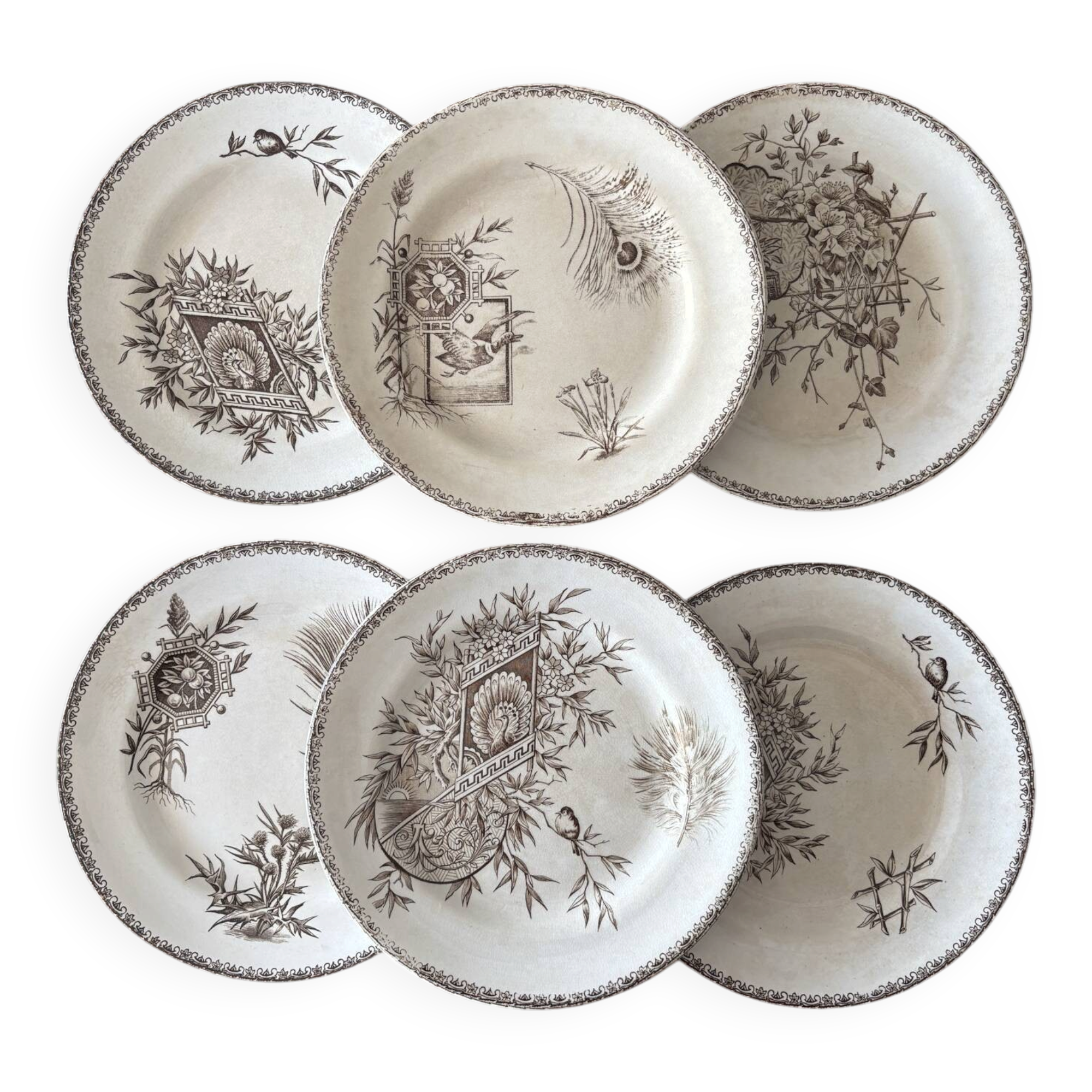 6 dessert plates iron earth sepia Grand Dépôt Earthenware