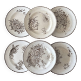 6 dessert plates iron earth sepia Grand Dépôt Earthenware